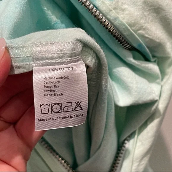 Tie-dye Blue & Green Retro Cargo Jumpsuit 100% Cotton Size XXS - Picture 4 of 14